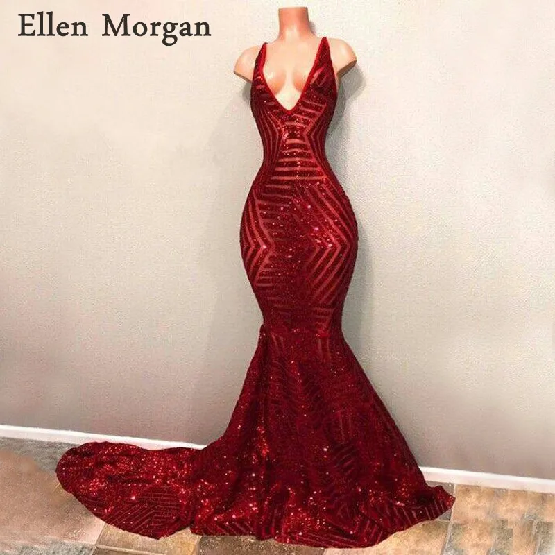 Red Sequined Mermaid Prom Dresses 2019 for African Black Girls Sexy V Neck Zipper Long Vestido De Festa for Party Gowns
Red Sequined Mermaid Prom Dresses 2019 for African Black Girls Sexy V Neck Zipper Long Vestido De Festa for Party Gowns