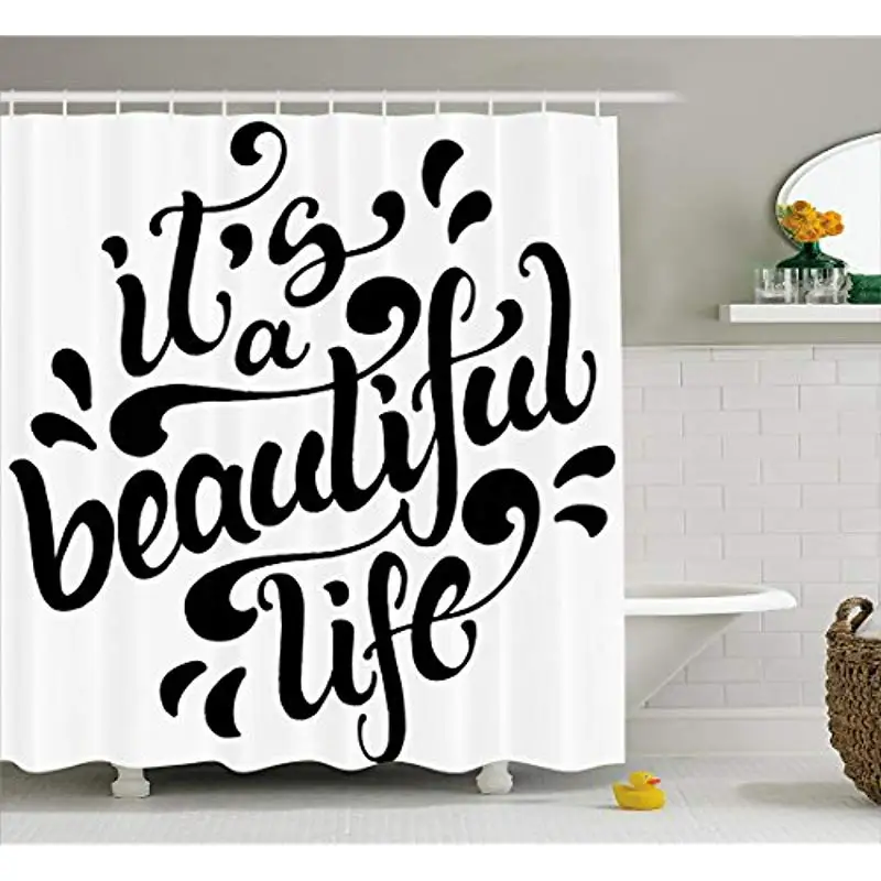 Vixm Inspirational Shower Curtain Positive Life Quote Hand Drawn Calligraphic Lettering Optimistic Message Fabric Bath Curtains
Vixm Inspirational Shower Curtain Positive Life Quote Hand Drawn Calligraphic Lettering Optimistic Message Fabric Bath Curtains