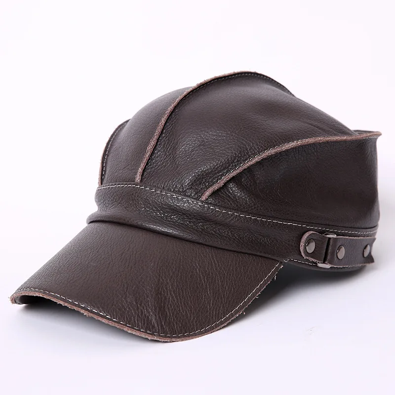 Winter Real Cowskin Men Casual Solid Baseball Hats Ear Warm Leather Peaked Baseball Caps Adjustable High Quality sunshade hat
Winter Real Cowskin Men Casual Solid Baseball Hats Ear Warm Leather Peaked Baseball Caps Adjustable High Quality sunshade hat