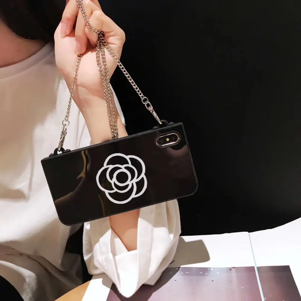 Luxury Fashion Women Handbag Style Camellia Flower Soft Case Cover With Long Metal Chain For Iphone XS Max XR X 8 7 6 6S Plus
Luxury Fashion Women Handbag Style Camellia Flower Soft Case Cover With Long Metal Chain For Iphone XS Max XR X 8 7 6 6S Plus