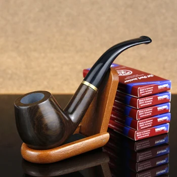 High Quality Smoking Pipe with 50 pcs Filters Wooden Stand 9mm Filter Ebony Wood Pipe Handmade Metal Ring Bent Tobacco Pipe
High Quality Smoking Pipe with 50 pcs Filters Wooden Stand 9mm Filter Ebony Wood Pipe Handmade Metal Ring Bent Tobacco Pipe