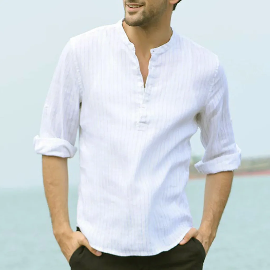 Feitong camisa masculina Men Three Quarter Vintage Linen cotton Solid Short Sleeve Retro Soft Summer Shirts Tops Blouses
Feitong camisa masculina Men Three Quarter Vintage Linen cotton Solid Short Sleeve Retro Soft Summer Shirts Tops Blouses
