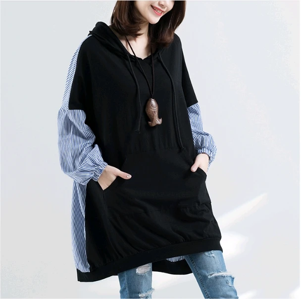 New Spring Garment Large Size Women's Wear Fat mm Literary and Art Stripe Stitching Long Hat Guard Clothes J20190100131
New Spring Garment Large Size Women's Wear Fat mm Literary and Art Stripe Stitching Long Hat Guard Clothes J20190100131