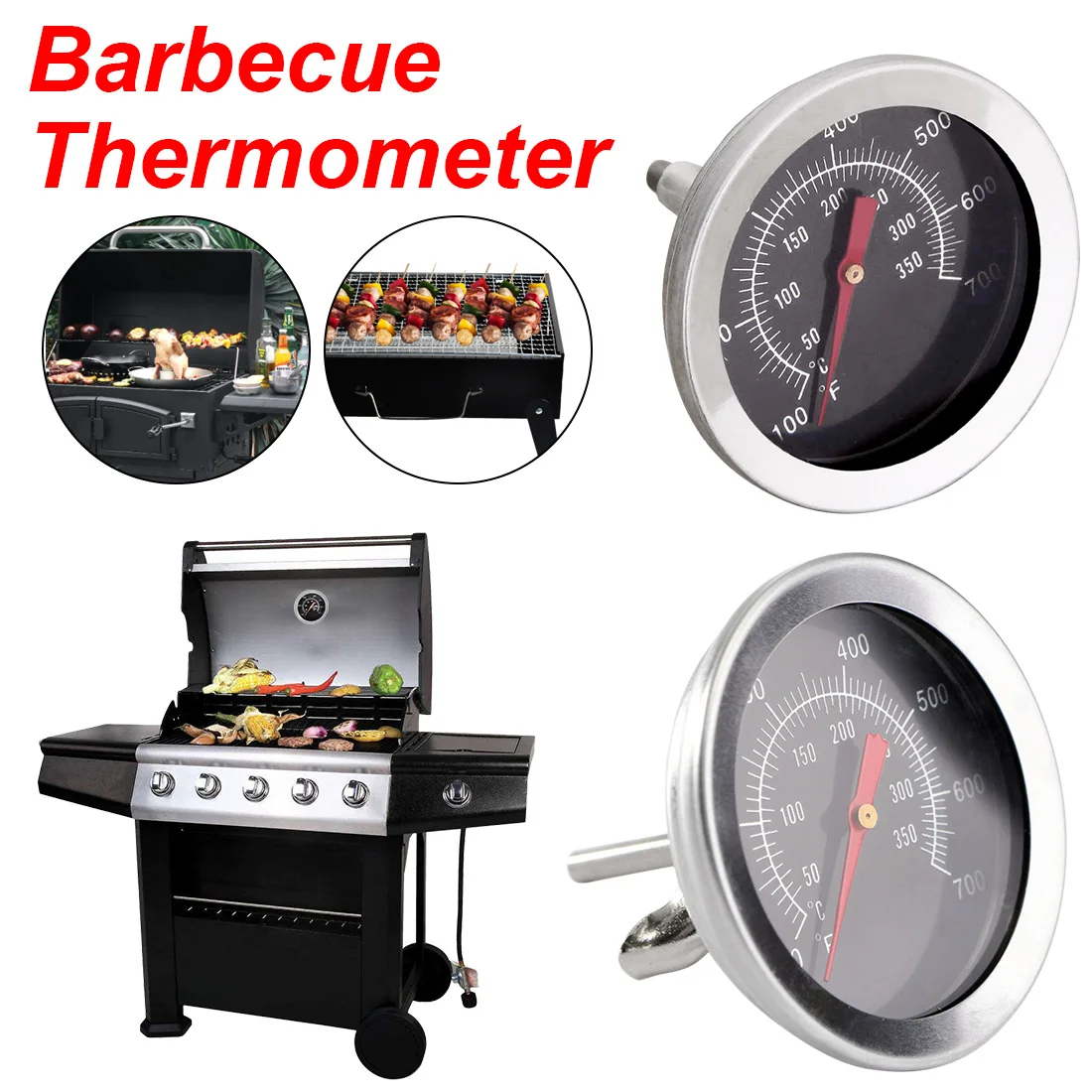 Dial Temperature Gauge Stainless steel BBQ Thermometer Dial Temperature Gauge for Cooking Food Meat Household Kitchen tool
Dial Temperature Gauge Stainless steel BBQ Thermometer Dial Temperature Gauge for Cooking Food Meat Household Kitchen tool