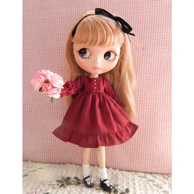 1 шт. Ретро красное/коричневое платье в западном стиле для кукол Blyth Licca Azone 1/6