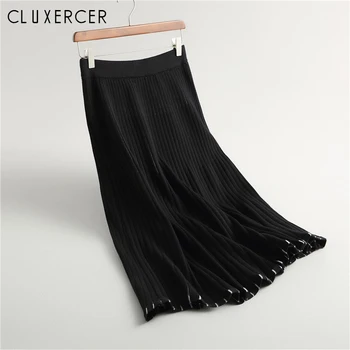 Women knitted long skirt winter warm sweater stripe A-line maxi skirts midi knit female bottoms casual swing skirt autumn black
Women knitted long skirt winter warm sweater stripe A-line maxi skirts midi knit female bottoms casual swing skirt autumn black