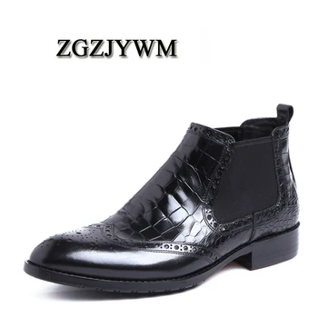 New High Quality Breathable Genuine Leather Snakeskin Style Elastic Band Pointed Toe Flat Oxford Dress Wedding Boots For Men
New High Quality Breathable Genuine Leather Snakeskin Style Elastic Band Pointed Toe Flat Oxford Dress Wedding Boots For Men