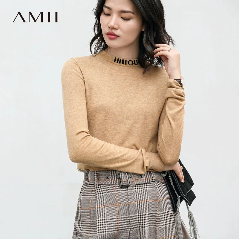 Amii Minimalist O-neck Knitted Sweater Women Autumn 2019 Causal Solid Patchwork Letters Wool Elegant Cashmere Sweater Women
Amii Minimalist O-neck Knitted Sweater Women Autumn 2019 Causal Solid Patchwork Letters Wool Elegant Cashmere Sweater Women