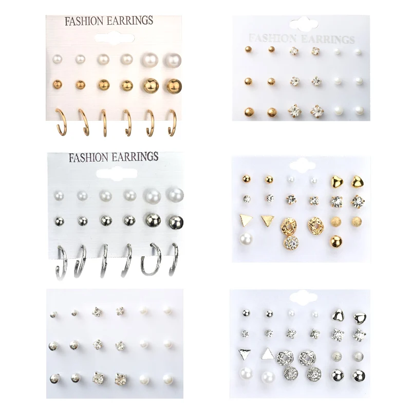 24 Pcs /Set Hot Earrings Pearl Earrings U-Shaped Earrings Vintage Gold Stud Earrings Crystal Earrings For Women Gift
24 Pcs /Set Hot Earrings Pearl Earrings U-Shaped Earrings Vintage Gold Stud Earrings Crystal Earrings For Women Gift