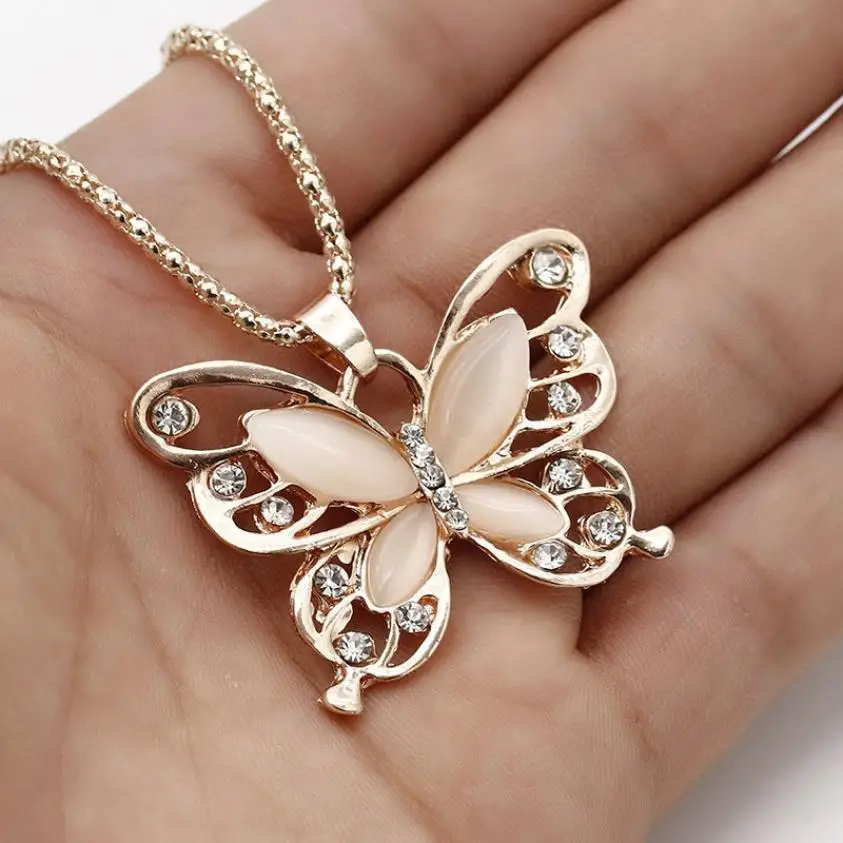 Flawless Women Lady Necklace Choker Pendientes Rose Gold Opal Butterfly Pendant Exquisite Necklace Sweater Chain Oorbellen
Flawless Women Lady Necklace Choker Pendientes Rose Gold Opal Butterfly Pendant Exquisite Necklace Sweater Chain Oorbellen