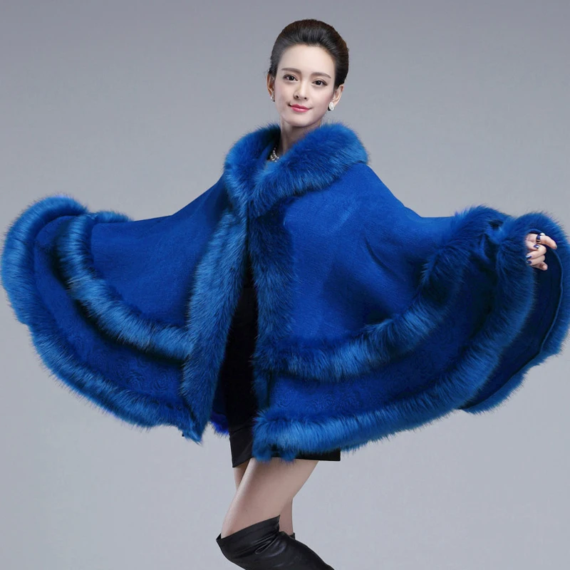 Winter New Fashion Women Double Fur Coat Cape Hooded Cashmere Faux Fox Fur Pashmina Sweater Knitwear Shawl Cloak Cap 1kg
Winter New Fashion Women Double Fur Coat Cape Hooded Cashmere Faux Fox Fur Pashmina Sweater Knitwear Shawl Cloak Cap 1kg