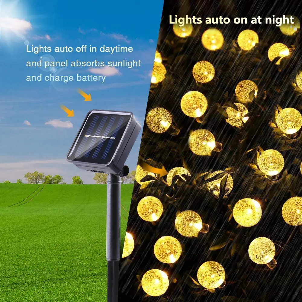 7M 50LED String Light Crystal Ball Waterproof light Solar Powered Fairy Lighting for Garden Home Landscape Holiday Decoration
7M 50LED String Light Crystal Ball Waterproof light Solar Powered Fairy Lighting for Garden Home Landscape Holiday Decoration
