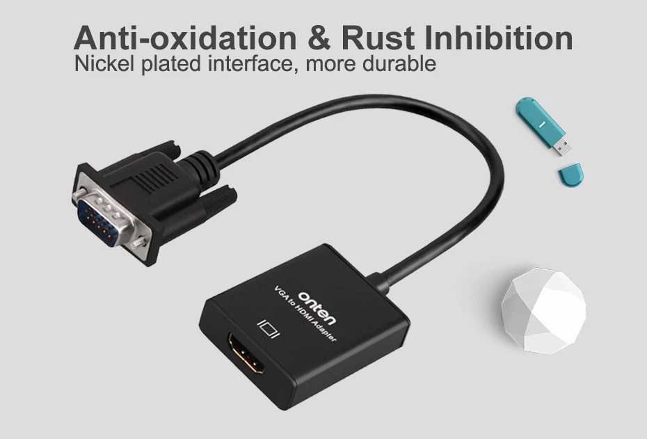 VGA to HDMI Cable Converter Adapter 9