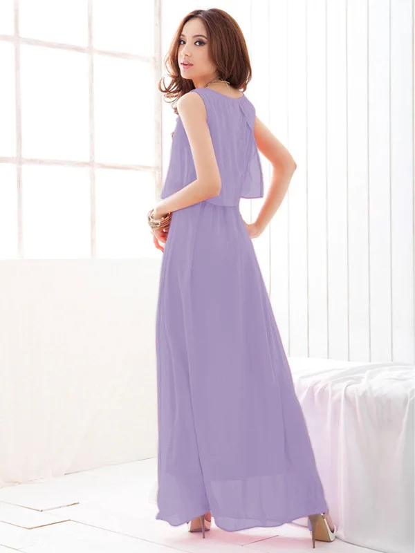 2018 Brand Women Boho Maxi Dress Chiffon Sleeveless Summer vestidos Beach Casual Maxi Dress Long Dress Top Party Sundress S-XXXL (37)