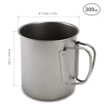 Outdoor Water Cup Portable Mug Camping Picnic Ultralight Titanium Cup with Foldable Handle 300ml / 400ml / 450ml / 750ml
Outdoor Water Cup Portable Mug Camping Picnic Ultralight Titanium Cup with Foldable Handle 300ml / 400ml / 450ml / 750ml