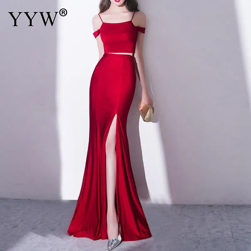 Red Elegant Women Evening Dress Fashion Off The Shoulder Sexy Formal Gowns Front High Slit Slim Long Party Dress Ladies Vestidos
Red Elegant Women Evening Dress Fashion Off The Shoulder Sexy Formal Gowns Front High Slit Slim Long Party Dress Ladies Vestidos