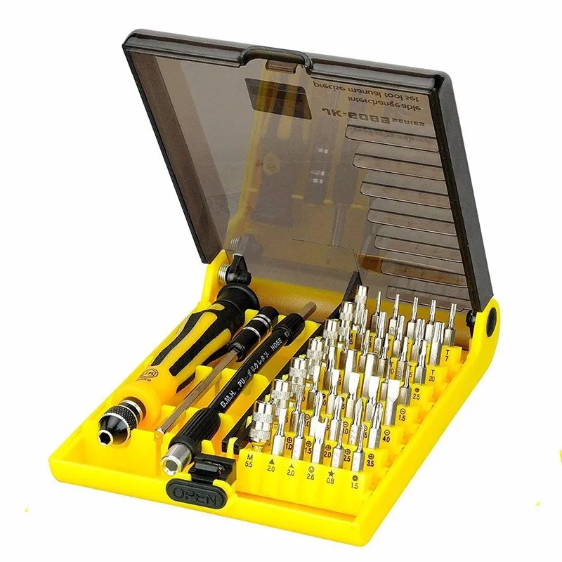 Precise 45 in 1 Screwdriver set Opening Tool with Extension shaft for Computer Clock Watch Electronics Laptop Repair Tool
Precise 45 in 1 Screwdriver set Opening Tool with Extension shaft for Computer Clock Watch Electronics Laptop Repair Tool