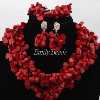 Luxury African Wedding Red Coral Beads Set Nigerian Costume Indian Bridal Necklace Jewelry Set Fashion Perfect Woman Gift CJ553
Luxury African Wedding Red Coral Beads Set Nigerian Costume Indian Bridal Necklace Jewelry Set Fashion Perfect Woman Gift CJ553