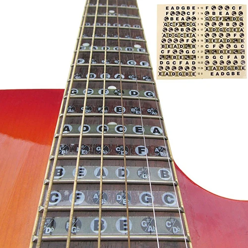 Гитарный гриф Note наклейки Fingerboard Frets Карта мира наклейка для начинающих