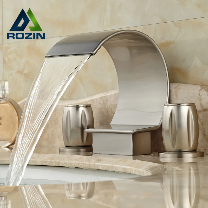 Double Handle Three Holes Basin Vessel Sink Faucet C Shaped Style Mixer Taps Brushed Nickel Deck Mount
Double Handle Three Holes Basin Vessel Sink Faucet C Shaped Style Mixer Taps Brushed Nickel Deck Mount