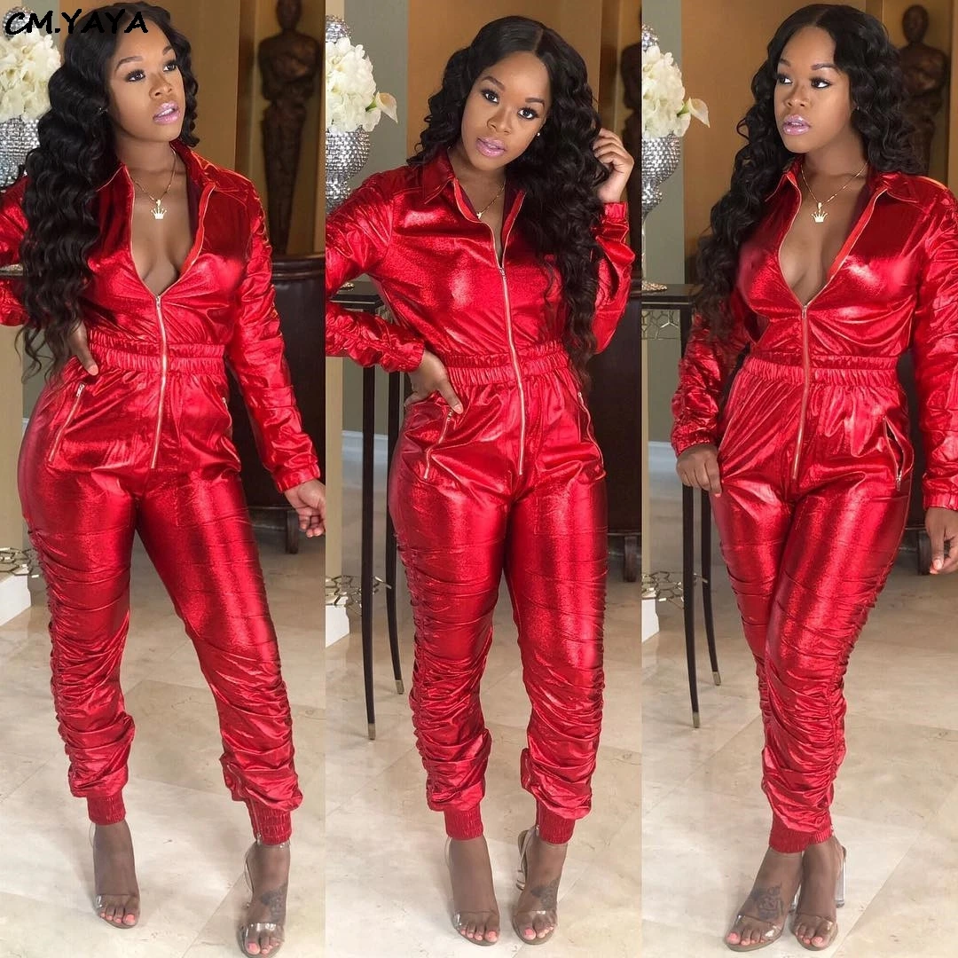 women new long sleeve zipper open high waist bright faux leather PU long leggings jumpsuits club party rompers red S-3XL HG5138
women new long sleeve zipper open high waist bright faux leather PU long leggings jumpsuits club party rompers red S-3XL HG5138