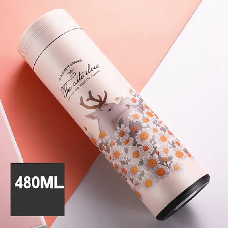 ANJIALT 480ml Flower Deer Thermos Cover Bottle Animal Garrafa Termica 304 Stainless Steel Tumbler Vacuum Flask Coffee Termos
ANJIALT 480ml Flower Deer Thermos Cover Bottle Animal Garrafa Termica 304 Stainless Steel Tumbler Vacuum Flask Coffee Termos