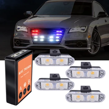 4X2 LEDs 10 Flashing Modes 12V Car Truck Emergency Flasher Dash Grille Strobe Warning Light Day Running Flash Led Police Lights
4X2 LEDs 10 Flashing Modes 12V Car Truck Emergency Flasher Dash Grille Strobe Warning Light Day Running Flash Led Police Lights