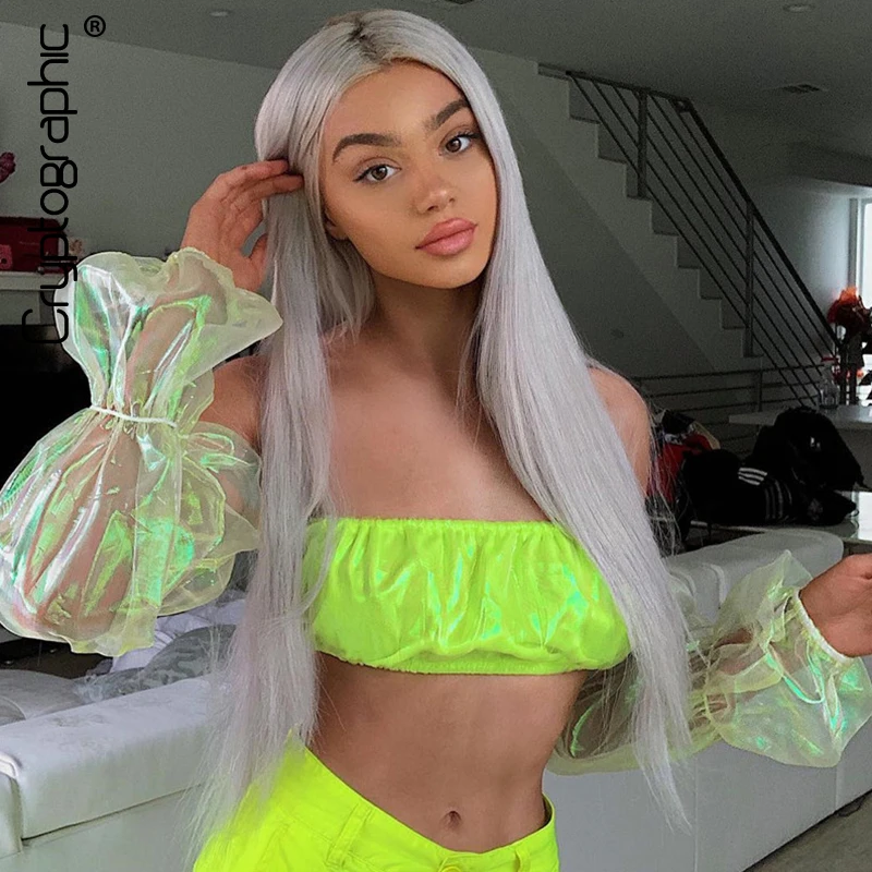 Cryptographic Off Shoulder Puff Sleeve Mesh Womens Tops and Blouses Neon Green Festival Blouse Shirts Summer Sexy Crop Tops 2019
Cryptographic Off Shoulder Puff Sleeve Mesh Womens Tops and Blouses Neon Green Festival Blouse Shirts Summer Sexy Crop Tops 2019