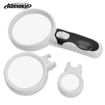 AOMEKIE Magnifier 2.5X/5X/16X Interchangeable Optical Lens Handheld Magnifying Glass Loupe Protable for Reading Vision Aid
AOMEKIE Magnifier 2.5X/5X/16X Interchangeable Optical Lens Handheld Magnifying Glass Loupe Protable for Reading Vision Aid