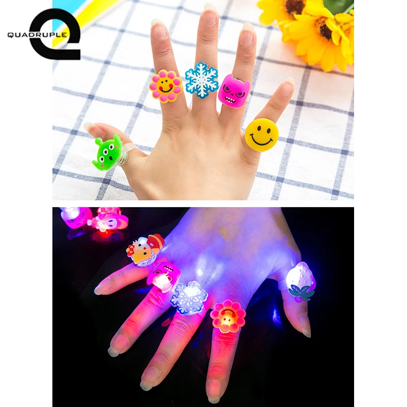 Quadruple 5pcs Luminous Ring Cartoon LED Night Light Glow Light Toys Colorful Flash Ring Novelty Lighting Children's Toys
Quadruple 5pcs Luminous Ring Cartoon LED Night Light Glow Light Toys Colorful Flash Ring Novelty Lighting Children's Toys