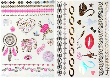 2pcs/lot new Pink Gold Flash Tattoo temporary Metallic Colorful Leopard lip totem angel Body art Tatoo Tatuagem
2pcs/lot new Pink Gold Flash Tattoo temporary Metallic Colorful Leopard lip totem angel Body art Tatoo Tatuagem