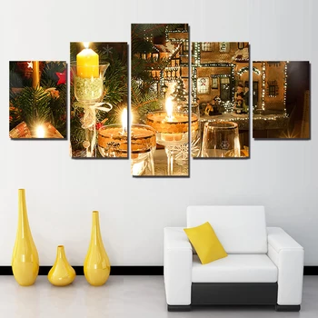 Painting Canvas Wall Art Unframed Modular Picture For Living Room Christmas Candles 5 Panel Poster And Print Home Decor
Painting Canvas Wall Art Unframed Modular Picture For Living Room Christmas Candles 5 Panel Poster And Print Home Decor