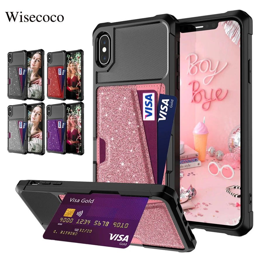 Glitter Card Pocket Case for Iphone Xs Max Xr X 8 7 6 Plus Luxury Leather Wallet Slot Holder Stand Car Magnetic Anti knock Cover
Glitter Card Pocket Case for Iphone Xs Max Xr X 8 7 6 Plus Luxury Leather Wallet Slot Holder Stand Car Magnetic Anti knock Cover