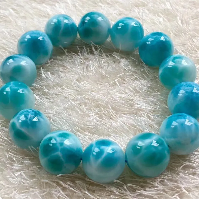 Certificate 15.5mm Natural Larimar Bracelet For Women Men Anniversary Love Gift Water Pattern Blue Bead Gemstone Bracelet AAAAA
Certificate 15.5mm Natural Larimar Bracelet For Women Men Anniversary Love Gift Water Pattern Blue Bead Gemstone Bracelet AAAAA