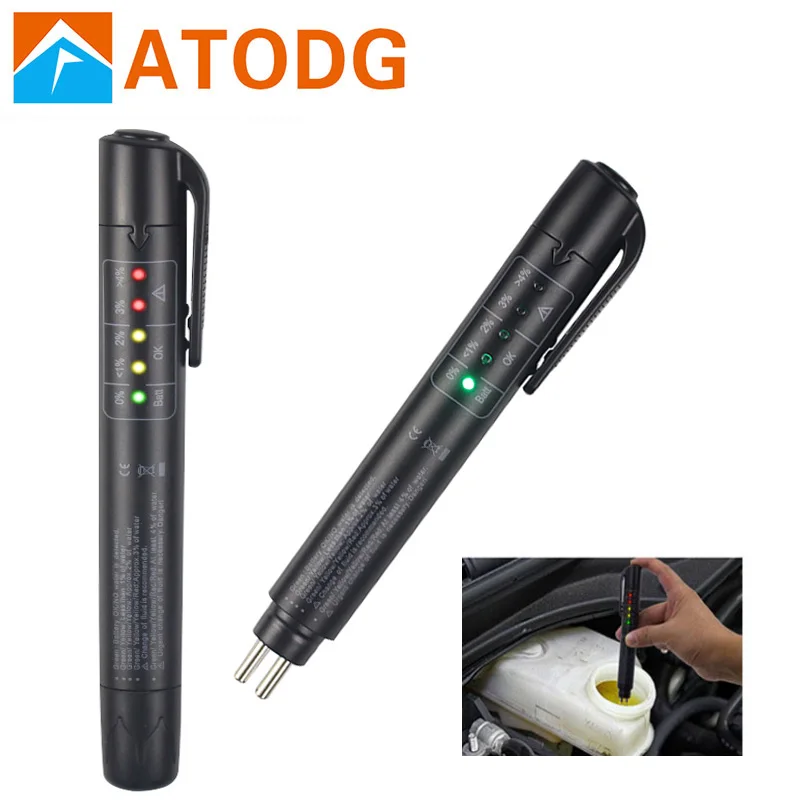 Brake Fluid Tester Pen 5 LED Lights Brake Oil Moisture Test Pen For DOT3 DOT4 Liquid Tester Pen Car Vehicle Tool Electronic Pen
Brake Fluid Tester Pen 5 LED Lights Brake Oil Moisture Test Pen For DOT3 DOT4 Liquid Tester Pen Car Vehicle Tool Electronic Pen