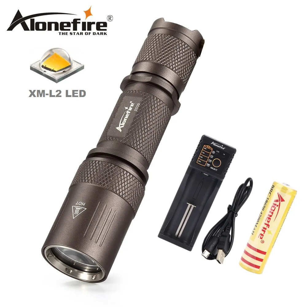 AloneFire X530 высокое качество L2 светодиодный фонарик 18650 фонарь тактический для охоты