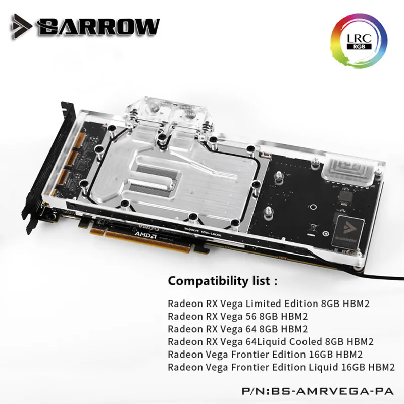Barrow LRC 2.0 5V 3PIN AMD public version Radeon RX VEGA full coverage graphics card cold head BS-AMRVEGA-PA
Barrow LRC 2.0 5V 3PIN AMD public version Radeon RX VEGA full coverage graphics card cold head BS-AMRVEGA-PA