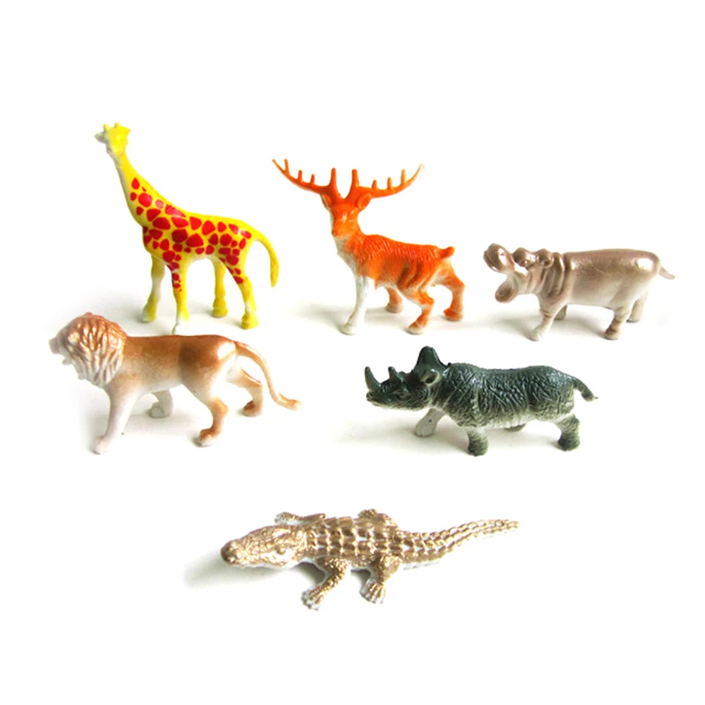 Пластиковая фигурка животных тигр леопард бегемотик жираф детская игрушка милые