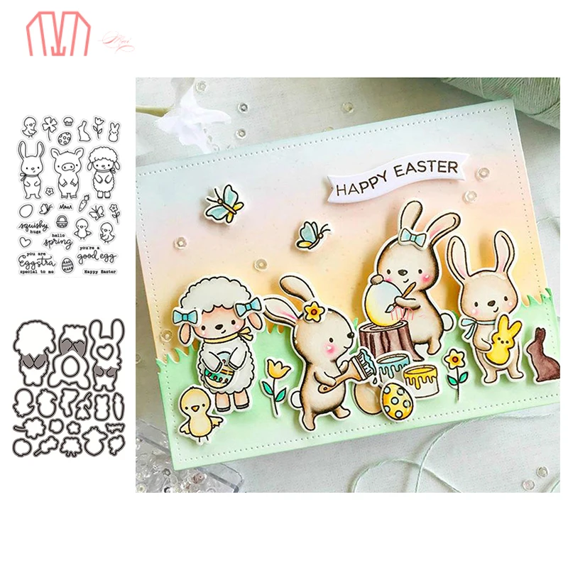Mai Rabbit and Sheep Metal Cutting Dies and Cear Stamps for DIY Scrapbooking photo album Decorative Embossing DIY Paper Card
Mai Rabbit and Sheep Metal Cutting Dies and Cear Stamps for DIY Scrapbooking photo album Decorative Embossing DIY Paper Card