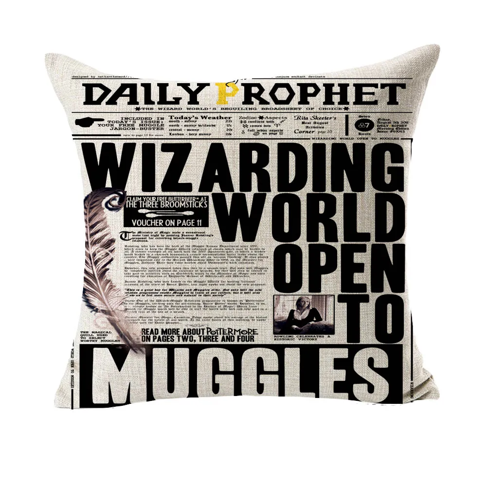 Daily Prophet Series Wizarding World Design Massager Pillow Decorative Vintage Pillows Cover Home Decor Gift
Daily Prophet Series Wizarding World Design Massager Pillow Decorative Vintage Pillows Cover Home Decor Gift