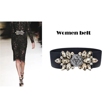 Fashion Floral Womens Elastic Waist Cinch Belt Band for Dress with Crystal Buckle
Fashion Floral Womens Elastic Waist Cinch Belt Band for Dress with Crystal Buckle