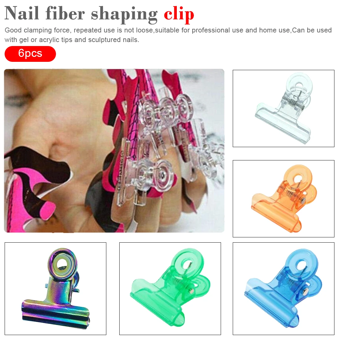 Fiber Glass Nail Extension Clip Salon Tools 6Pcs/set Nail Extension Pinching Tool Stainless Steel Acrylic Nail Pincher Clips
Fiber Glass Nail Extension Clip Salon Tools 6Pcs/set Nail Extension Pinching Tool Stainless Steel Acrylic Nail Pincher Clips