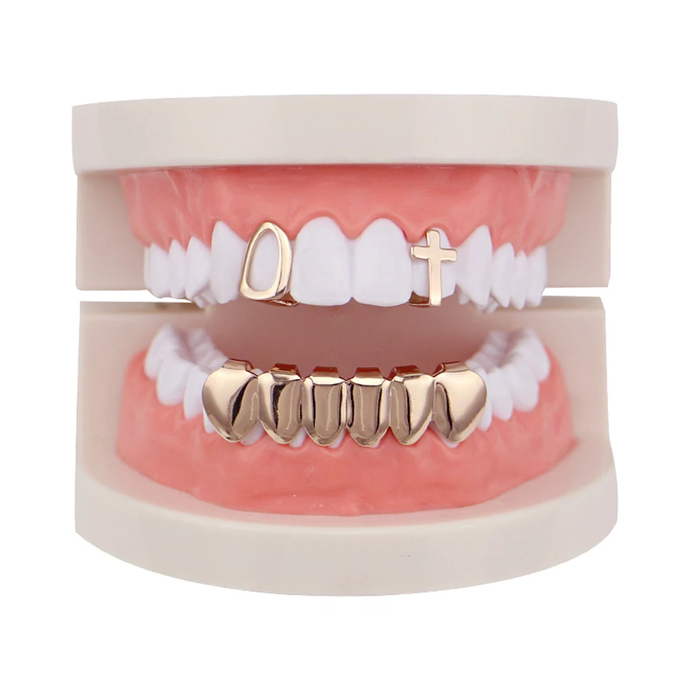 

Набор зубных коронок OMYFUM по самой низкой цене, розовый, золотой, серебряный цвет, Зубные коронки, искусственные хип-хоп Зубные коронки, оптовая продажа