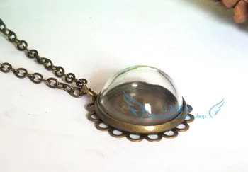 free shipping!!! 10sets antique bronze color 20mm half round shape clear glass globe necklace kit
free shipping!!! 10sets antique bronze color 20mm half round shape clear glass globe necklace kit