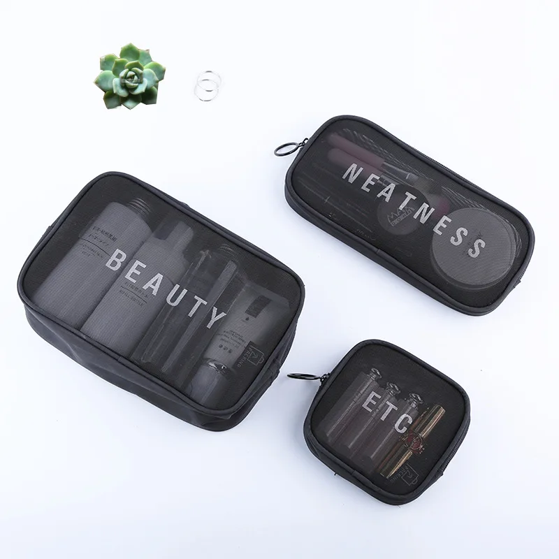3 in 1 large/medium/small Nylon mesh Cosmetic bags make up bag organizer sets/wash bag/Storage bag 1 set solid color
3 in 1 large/medium/small Nylon mesh Cosmetic bags make up bag organizer sets/wash bag/Storage bag 1 set solid color