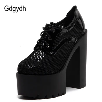 Gdgydh Sexy Ladies Nightclub Shoes Platform Pumps Women Shoes High Heels Block Heels Mesh Lace up Hollow Out Wedding Shoes 2020
Gdgydh Sexy Ladies Nightclub Shoes Platform Pumps Women Shoes High Heels Block Heels Mesh Lace up Hollow Out Wedding Shoes 2020
