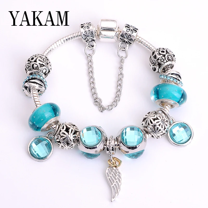 Fit Original European Bracelet Light Blue CZ Spacer Charm Glass Daisies Beads Wing Pendant Women Fashion Jewelry Making Berloque
Fit Original European Bracelet Light Blue CZ Spacer Charm Glass Daisies Beads Wing Pendant Women Fashion Jewelry Making Berloque