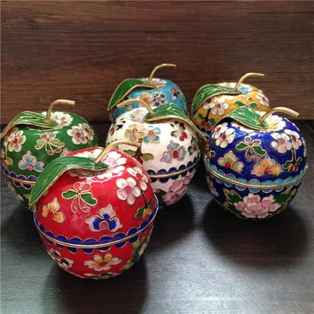 Classic Chinese Jewelry Box Earrings Storage Powder Case Apple shape vintage Style Floral Pattern Enamel Cloisonne
Classic Chinese Jewelry Box Earrings Storage Powder Case Apple shape vintage Style Floral Pattern Enamel Cloisonne