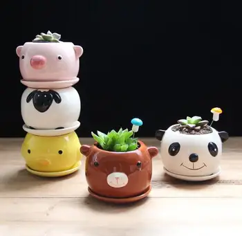 2pcs/lot Creative ceramics Flowerpot Cartoon animal shape Garden Pots Planters Jardin Bonsai Desk Succulent Flower Pot
2pcs/lot Creative ceramics Flowerpot Cartoon animal shape Garden Pots Planters Jardin Bonsai Desk Succulent Flower Pot
