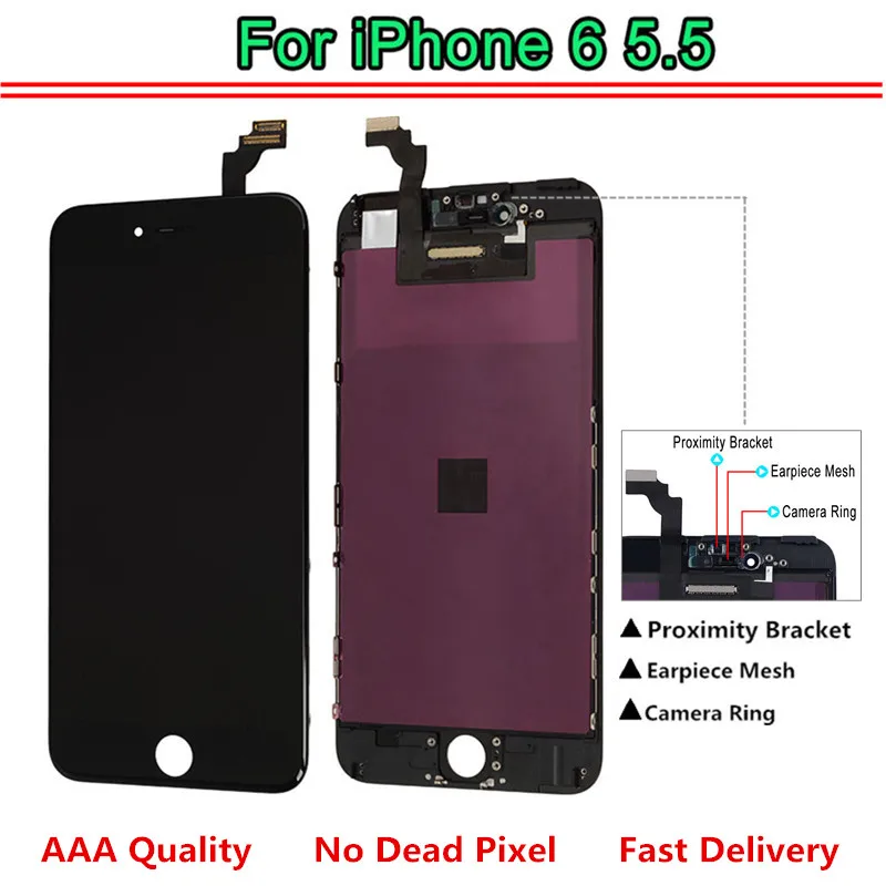 10PCS/lot 5.5" LCD Display For iPhone 6 Plus Screen with Touch Digitizer Assembly Black and White Free Shipping by DHL
10PCS/lot 5.5" LCD Display For iPhone 6 Plus Screen with Touch Digitizer Assembly Black and White Free Shipping by DHL